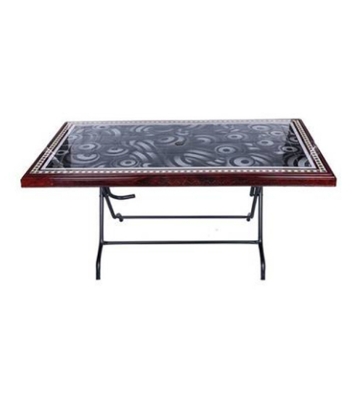 Buy Decorate Table 6 Seat St/Leg Print Snowball-Rose Wood Online