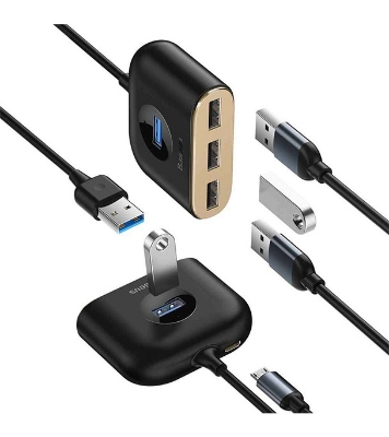 Picture of Baseus Square Round 4 in 1 USB HUB Adapter (CAHUB-AY01)