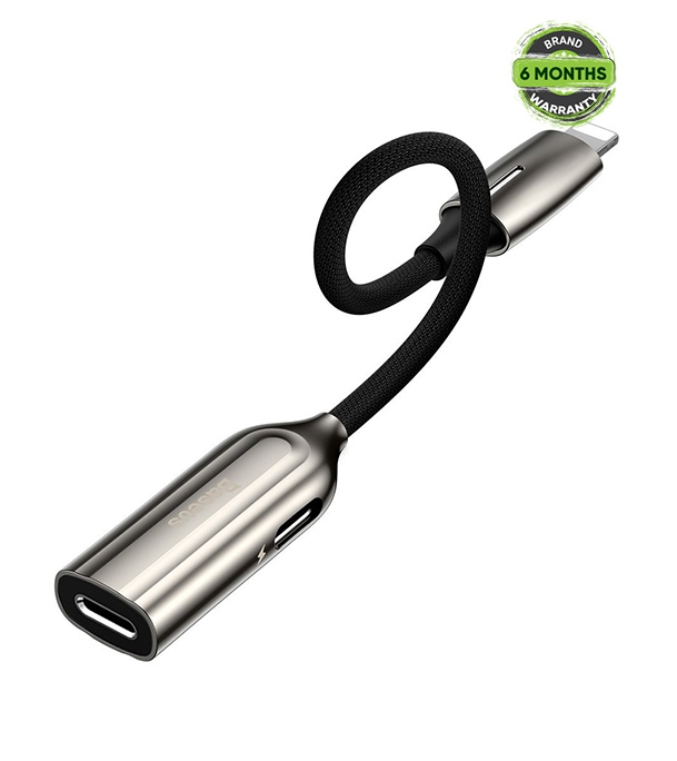 Picture of Baseus 2-in-1 iP Male to Dual iP Female Adapter L55 Tarnish (CALL55-0A)