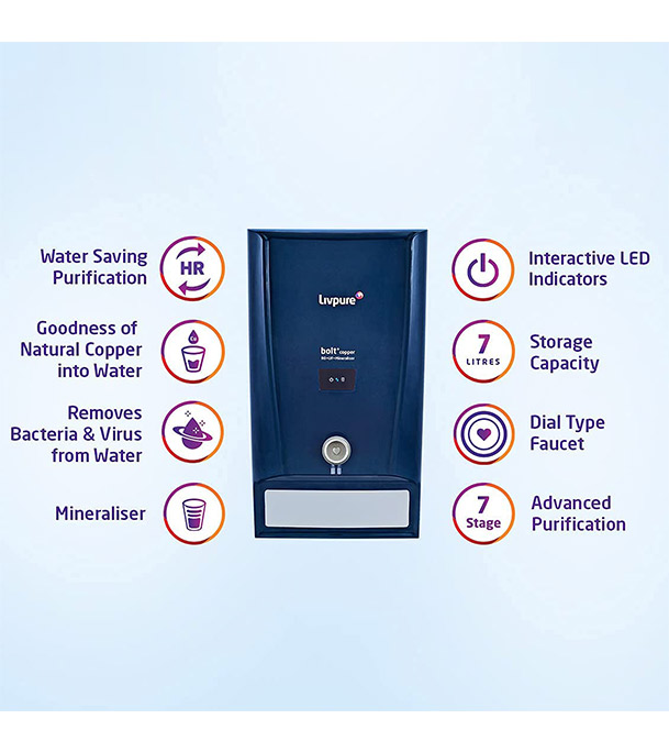 Buy Livpure 7 Liter BOLT Plus Copper RO+UF+MIN Water Purifier at Best Price in Bangladesh