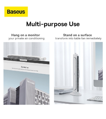 Picture of Baseus Refreshing Monitor Clip-On & Stand-Up Desk Fan Black 