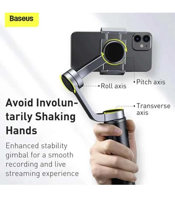 Picture of Baseus Control Smartphone Handheld Folding Gimbal Stabilizer Dark grey