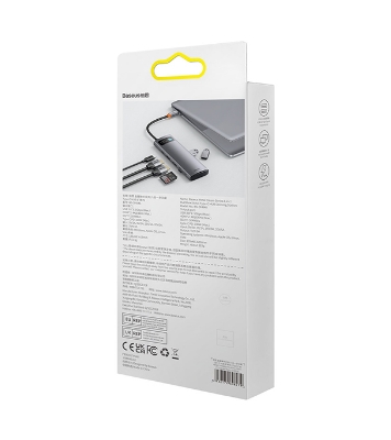Picture of Baseus Metal Gleam Series 8-in-1 Multifunctional Type-C HUB Docking Station Gray (Type-C to HDMI*2+USB3.0*3+PD*1+SD/TF*1