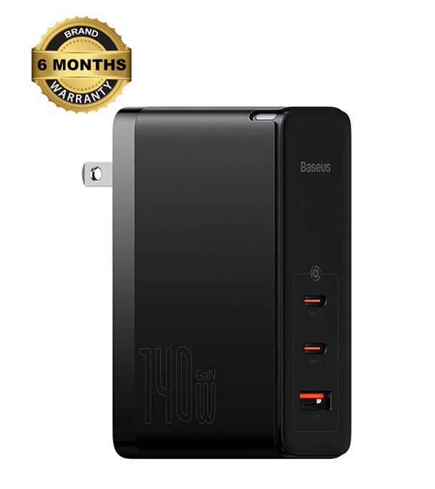 Picture of Baseus GaN5 Pro Fast Charger 2C+U 140W EU Black(With Superior Series Fast Charging Data Cable Type-C to Type-C 240W（48V/5A)1m Black)