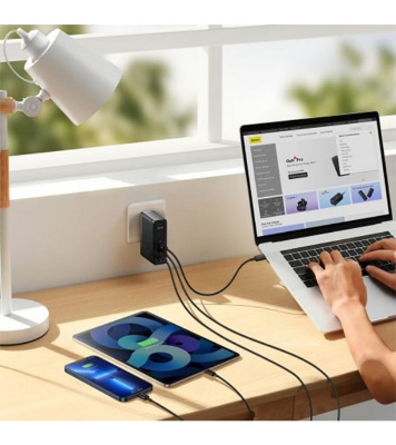 Picture of Baseus GaN5 Pro Fast Charger 2C+U 140W EU Black(With Superior Series Fast Charging Data Cable Type-C to Type-C 240W（48V/5A)1m Black)