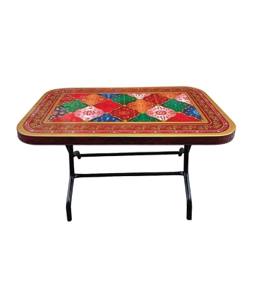 Buy Dining Table 4 Seat Semi Rtg S/L Print Rex Pro RW Online at Best Price