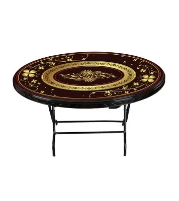 Buy Dining Table 6 Seat Oval S/L Print Jewel Black Online at Best Price