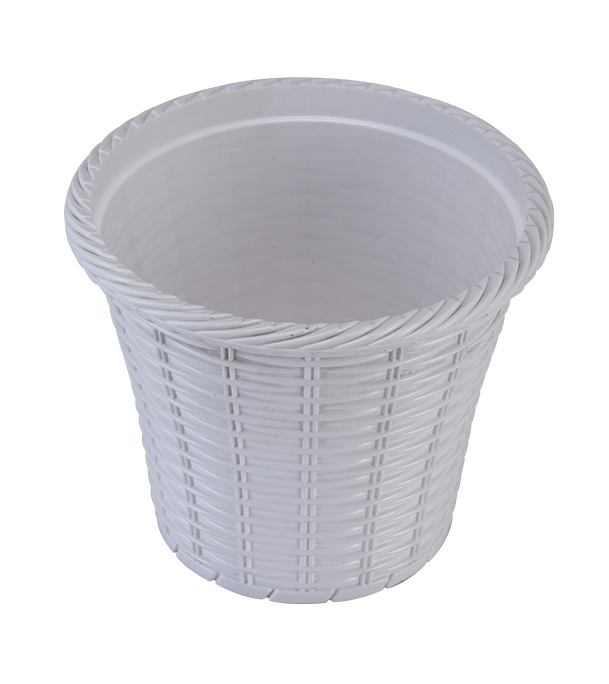 Buy Rattan Flower Tub with Tray 8" White TEL at Best Price In Bangladesh