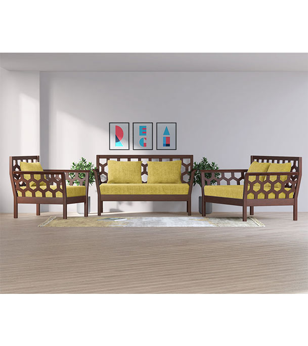 Buy Regal Wooden double Sofa-NOOR NOOR-SDC-316-3-1-20(FABRIC-SF-2120) at Best Price in Bangladesh