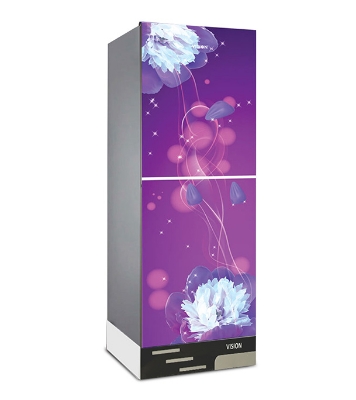 Buy VISION Glass Door Refrigerator RE-217 Liter Purple Peony Top Mount at Best Price In Bangladesh