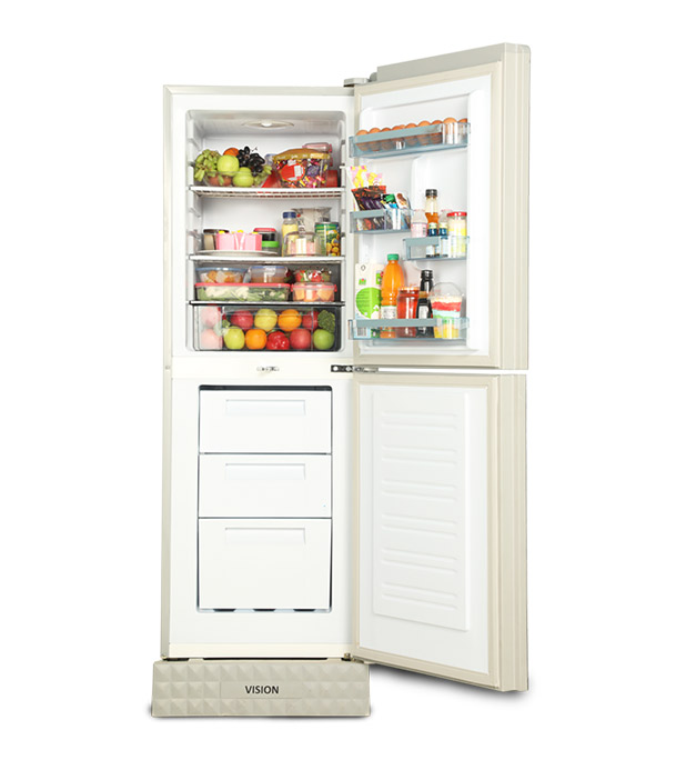 Buy VISION Glass Door Refrigerator RE-252 Liter Digital Blue Lily Bottom Mount at Best Price In Bangladesh