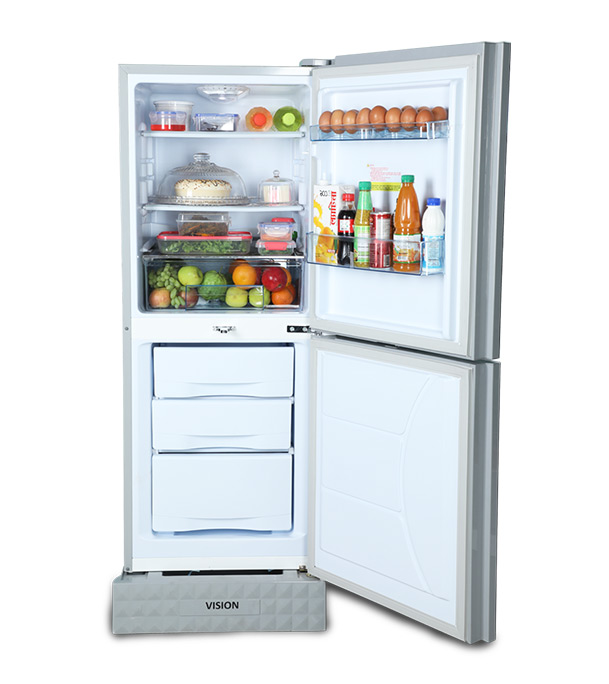 Buy VISION Glass Door Refrigerator RE-217 Liter Mirror Blooming Flower Top Mount at Best Price In Bangladesh