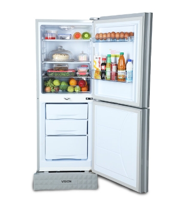 Buy VISION Glass Door Refrigerator RE-217 Liter Mirror Blooming Flower Top Mount at Best Price In Bangladesh