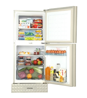 Buy VISION Glass Door Refrigerator RE-200 Liter Digital Blue Flower Top Mount at Best Price In Bangladesh