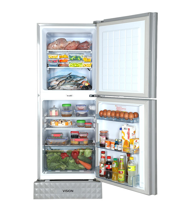 Buy VISION Glass Door Refrigerator RE-180 Liter Black Flower Top Mount at Best Price In Bangladesh