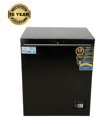 VISION Glass Door Chest Freeze RE-150 Liter Black