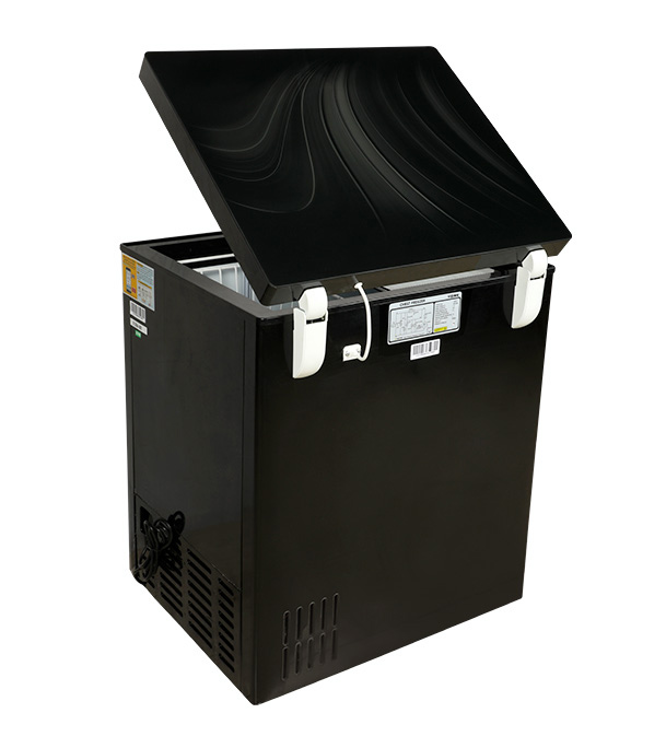 VISION Glass Door Chest Freeze RE-150 Liter Black 