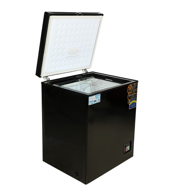 VISION Glass Door Chest Freeze RE-150 Liter Black 
