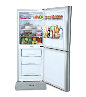 Buy VISION Glass Door Refrigerator RE-185L Blue New Bottom Mount  at Best Price In Bangladesh