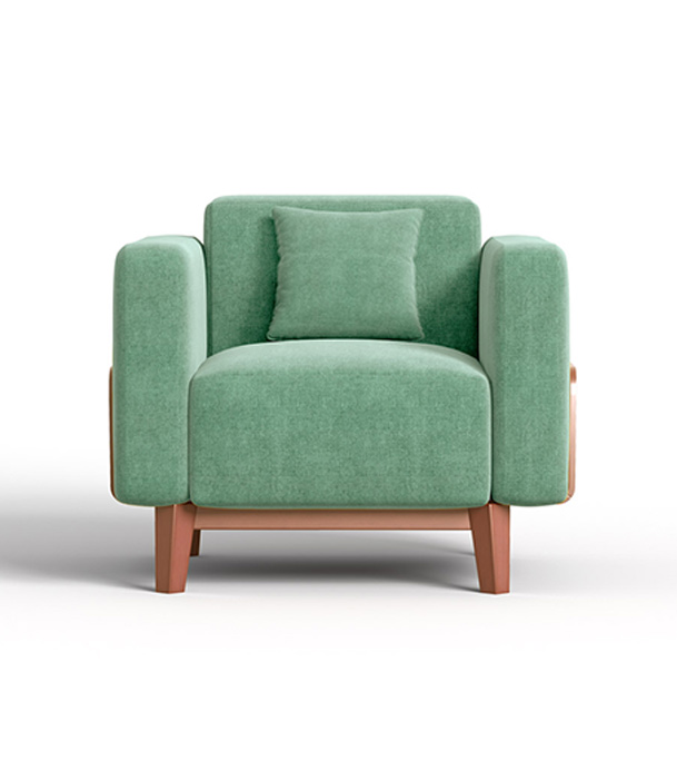 Buy Regal Wooden Single Sofa Vienna Wooden Single Sofa I SSC-367-3-1-20-FABRIC-2140 at Best Price in Bangladesh