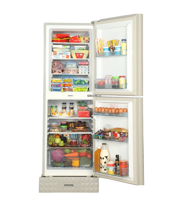 Picture of VISION Glass Door Refrigerator RE-240L Lily Orange Top Mount 