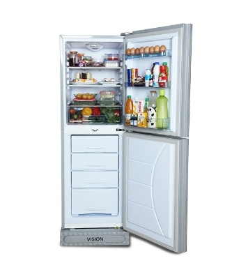 Picture of VISION Glass Door Refrigerator RE-238L Grand Rose Blue Bottom Mount 