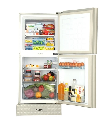 Picture of VISION Glass Door Top Mount Refrigerator RE-150 Liter Pink Juhua Flower