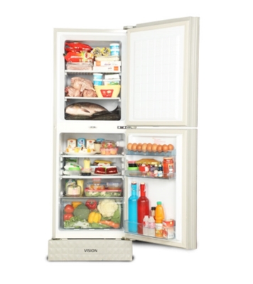 Picture of VISION Glass Door Top Mount Refrigerator RE-200 Liter Mirror Lotus 