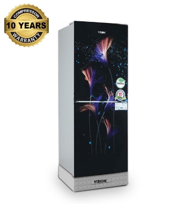VISION Glass Door Top Mount Refrigerator RE-180 Liter Lotus Black Diamond