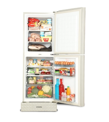 Picture of VISION Glass Door Top Mount Refrigerator RE-200 Liter Mirror Blue Flower