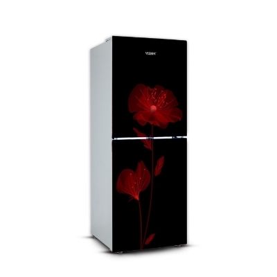 Picture of VISION Glass Door Refrigerator RE-150 Liter Daisy Red Flower Top Mount