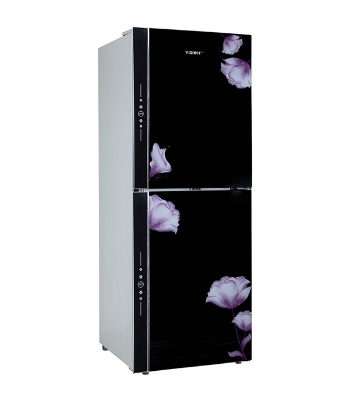 Picture of VISION Glass Door Refrigerator RE-305L Mirror Purple Flower Top Mount