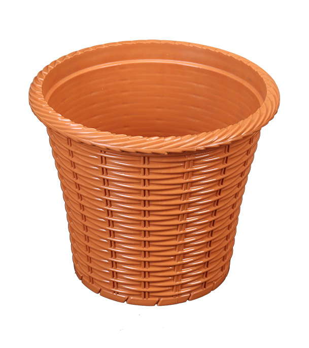 Buy Rattan Flower Tub with Tray 8" Brown TEL at Best Price In Bangladesh