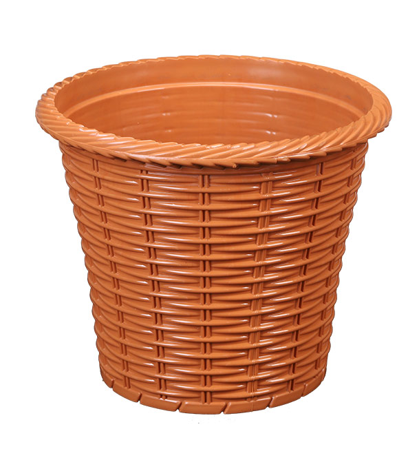Buy Rattan Flower Tub with Tray 8" Brown TEL at Best Price In Bangladesh