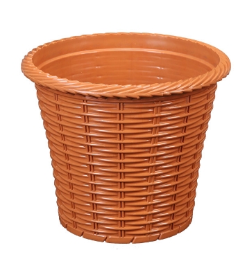 Buy Rattan Flower Tub with Tray 8" Brown TEL at Best Price In Bangladesh