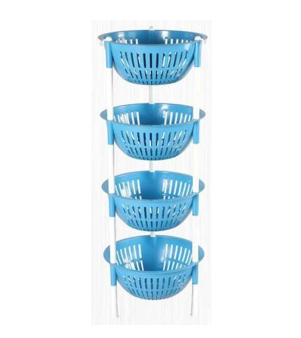 Buy Round Rack for kitchen 4Step Blue+White-TEL Online at Best Price