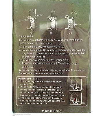 Buy President 4 Digit TSA Lock Mini Luggage Suitcase Security Padlock Password TSA Lock Online