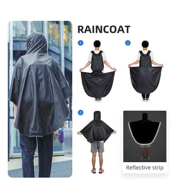 Buy MR9068YY Casual Anti-thief Backpack With USB Port & Raincaot Online