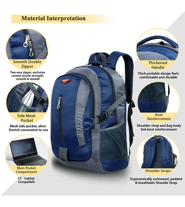 Buy Traveling & Hiking Navy Blue Backpack by Espiral Online