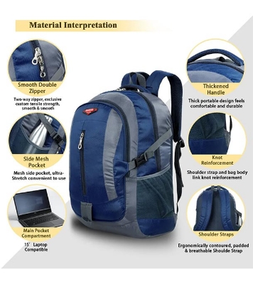Buy Traveling & Hiking Navy Blue Backpack by Espiral Online