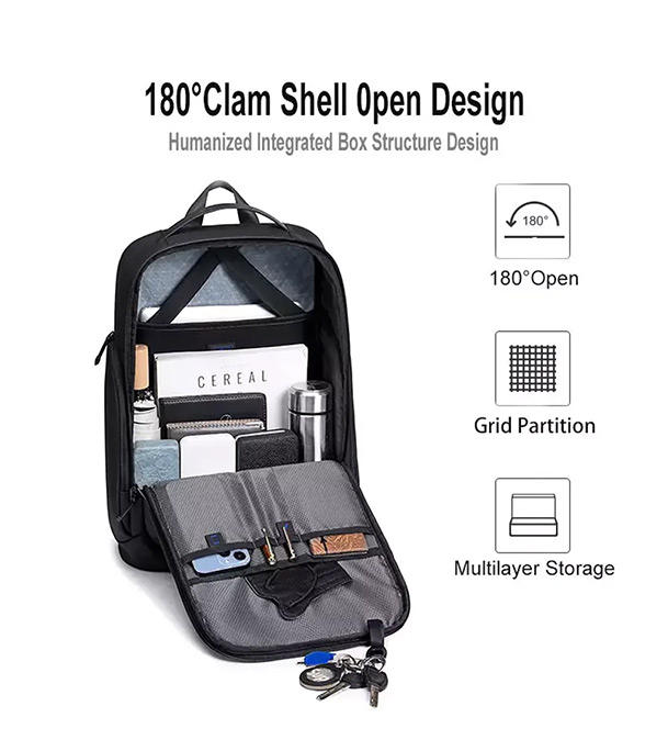 ARCTIC HUNTER B00554 Business Travel & Laptop Backpack – Black