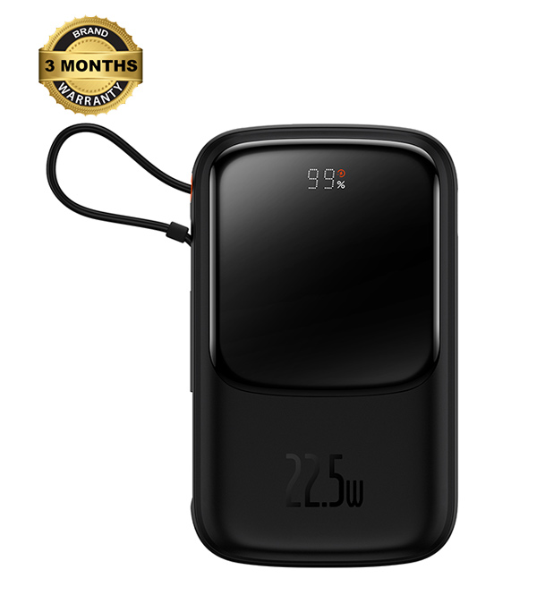 Baseus Qpow Pro Digital Display Fast Charge Power Bank 10000mAh 22.5W Type-C Edition Black