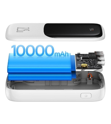 Baseus Qpow Pro Digital Display Fast Charge Power Bank 10000mAh 22.5W Type-C Edition White