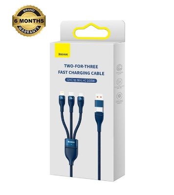 Baseus Flash Series Ⅱ Two-for-three Charging Cable U+C to M+L+C 100W 1.2m Black