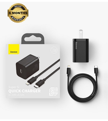 Picture of Baseus Super Si Quick Charger 1C 20W CN Sets Blue（With Superior Series Fast Charging Data Cable Type-C to iP PD 20W 1m Blue）