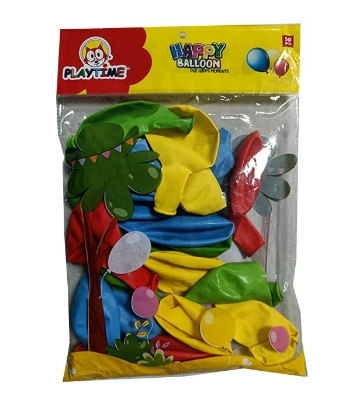 Playtime Happy Balloon-Round-8"-50 Pcs 