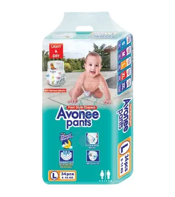 Picture of Avonee Baby Diaper L Pant System (9-14kg) 34pcs