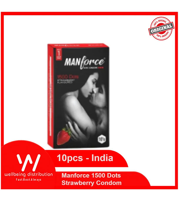 Buy MANFORCE 1500 Dots Strawberry Flavoured 10 Condoms India at Best Price In Bangladesh