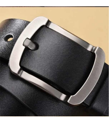 Picture of 2 Pcs Round Style Genuine Leather Belt Combo with Free Punch Machine Genuine Leather