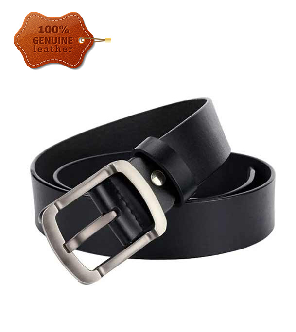 Picture of Genuine Leather Belt Black Color With Round Style 100%  Genuine Leather